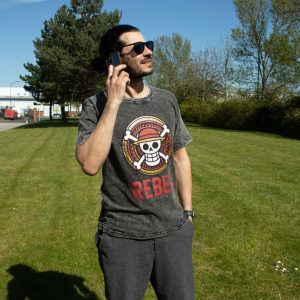 Nomad Sari Stonewashed Cotton T-Shirt - Rebel - Charcoal - Medium