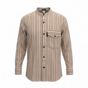 Nomad Sari Grandad Shirt - Brown Beige - Medium