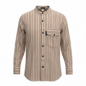 Nomad Sari Grandad Shirt - Brown Beige - Large
