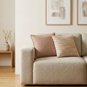 Classic Cushion Cover - Burgundy Squares - 45x45cm