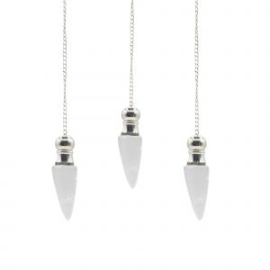 Secret Cavity Discovery of Truth Pendulum - Clear Quartz - Silver Plated