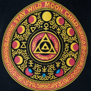 Iconic Classic Tote Bag - Luna Alchemy Wheel - Black 6oz
