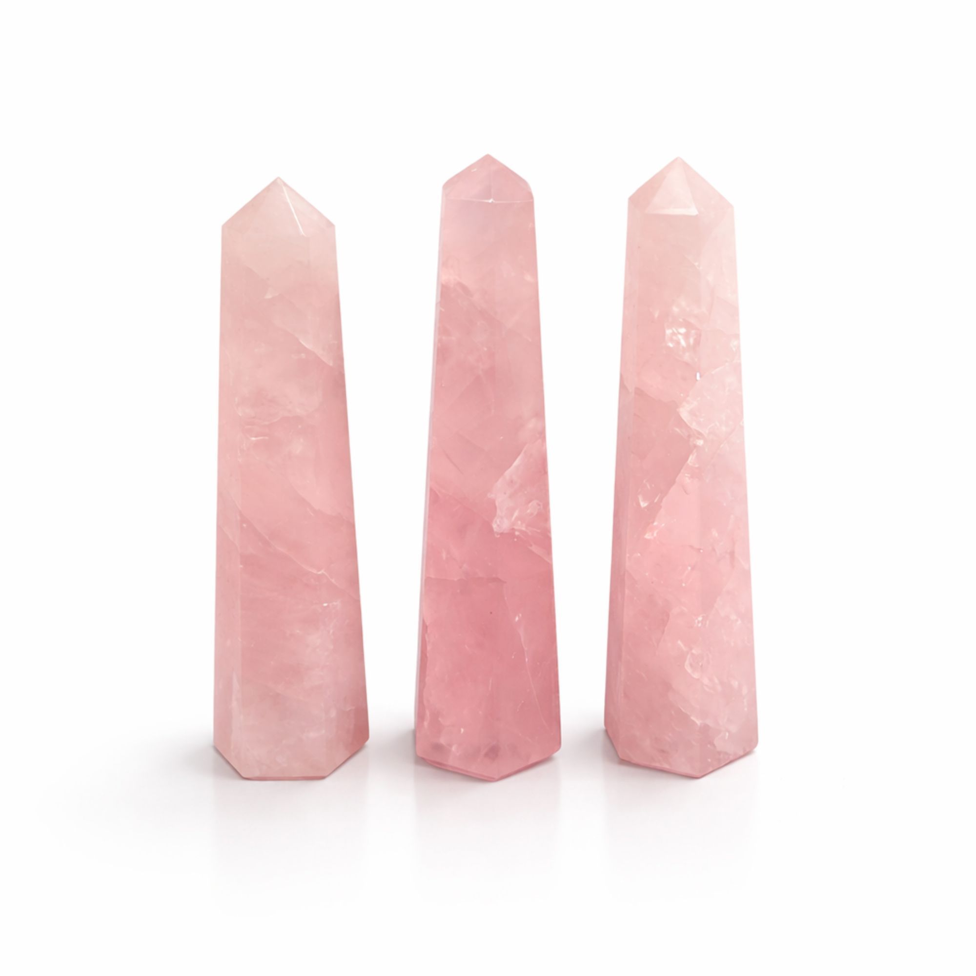 Gemstone Six Face Obelisk Point approx 11cm - Rose Quartz - Image 3
