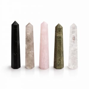Gemstone Six Face Obelisk Point approx 11cm  - Rose Quartz