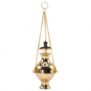 Hanging Brass Incense Burner - Cross