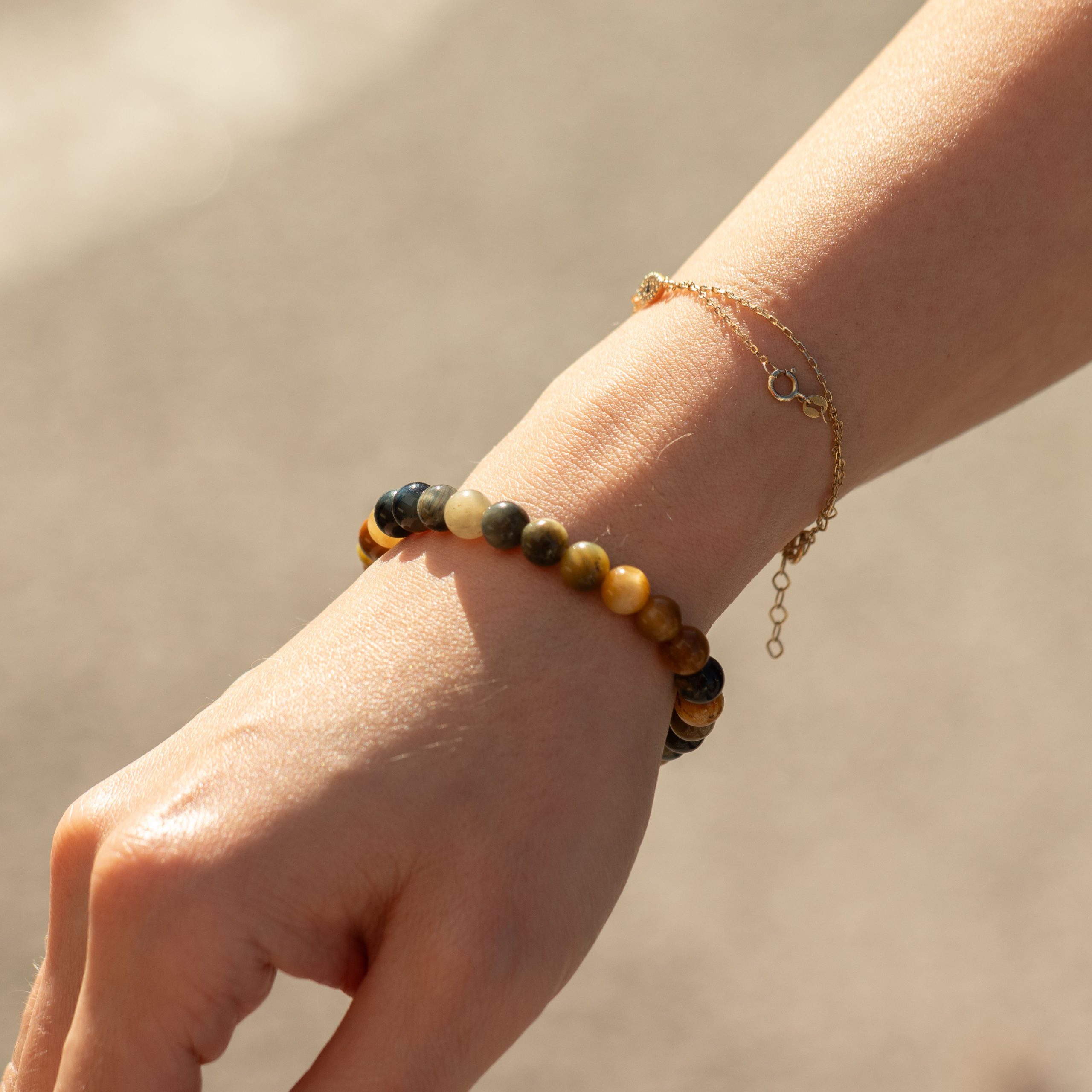 Petite Power Bracelet (17cmx6mm) - Dream Tigereye - Image 4