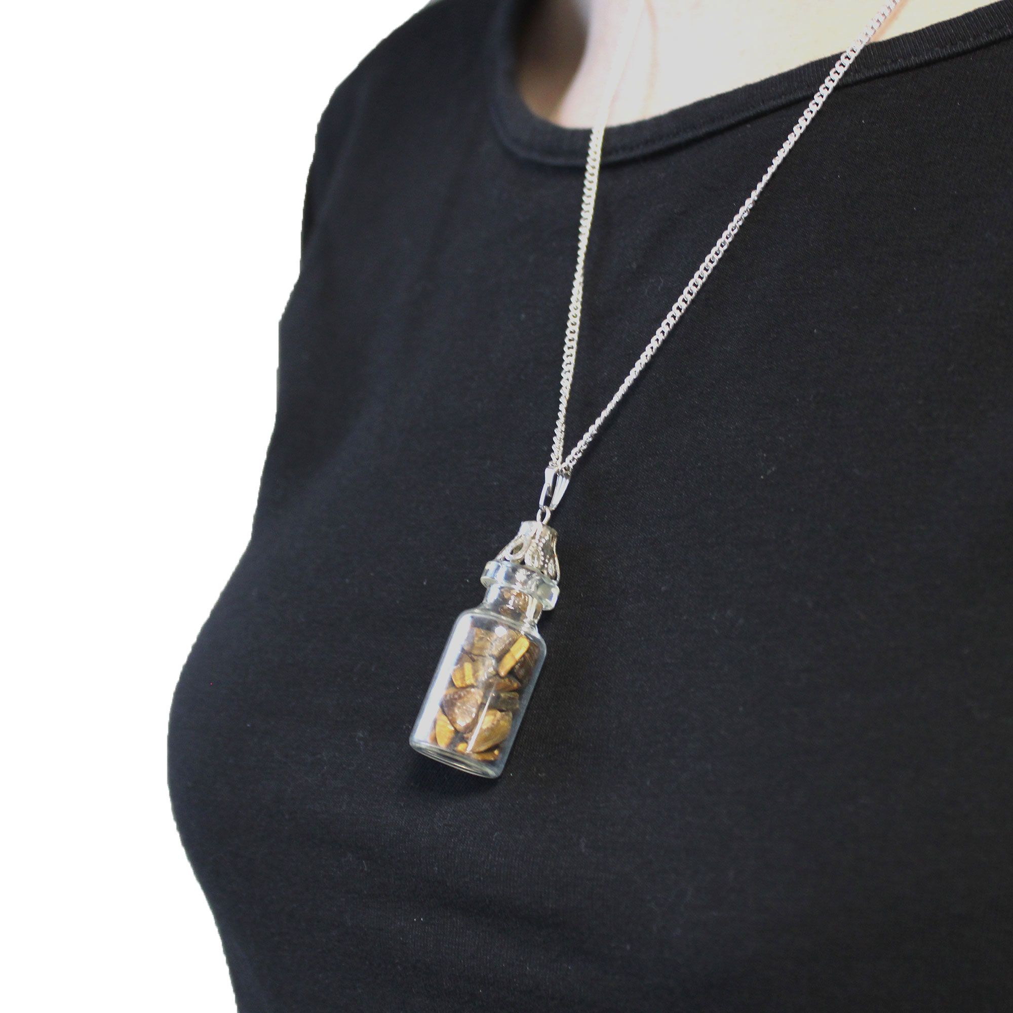 Bottled Gemstones Necklace - Tiger Eye - Image 4