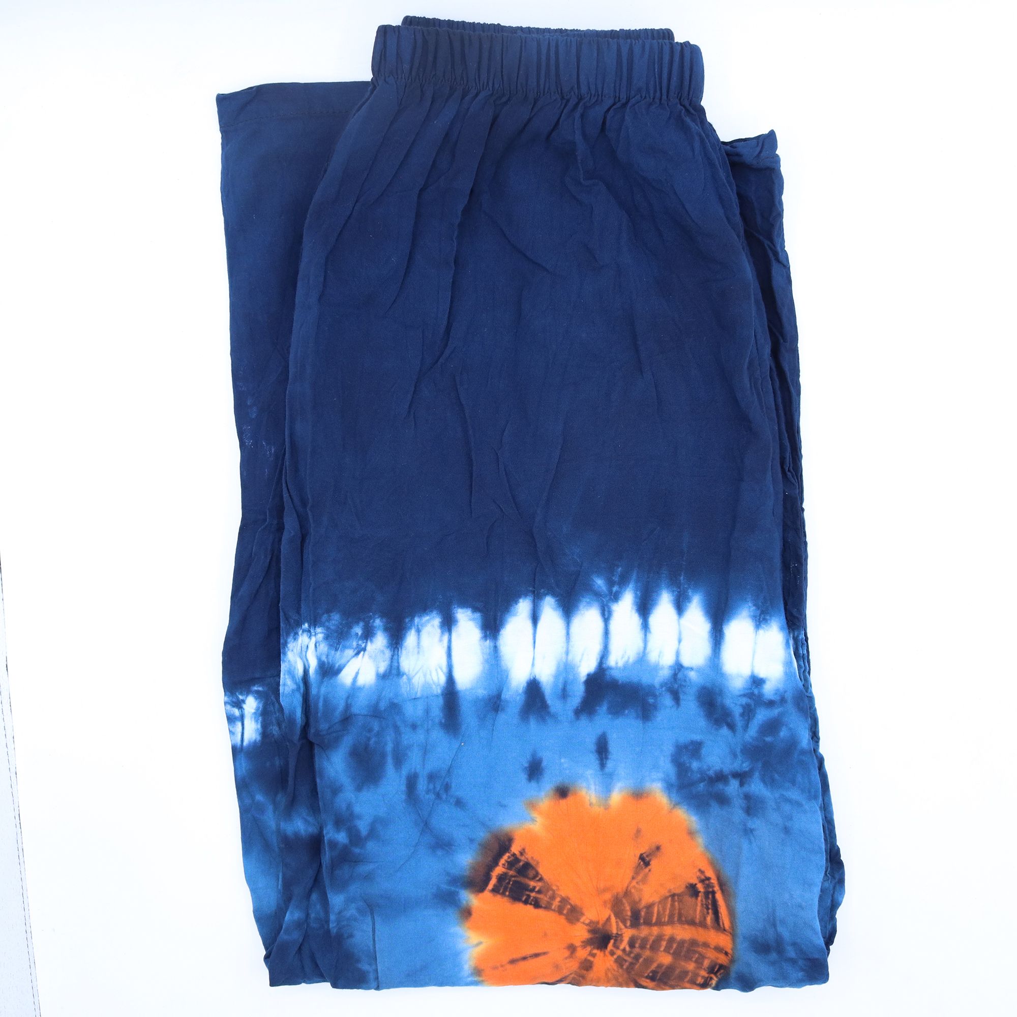 Japanese Style Lounge Pants - Teal & Orange - L - Image 7