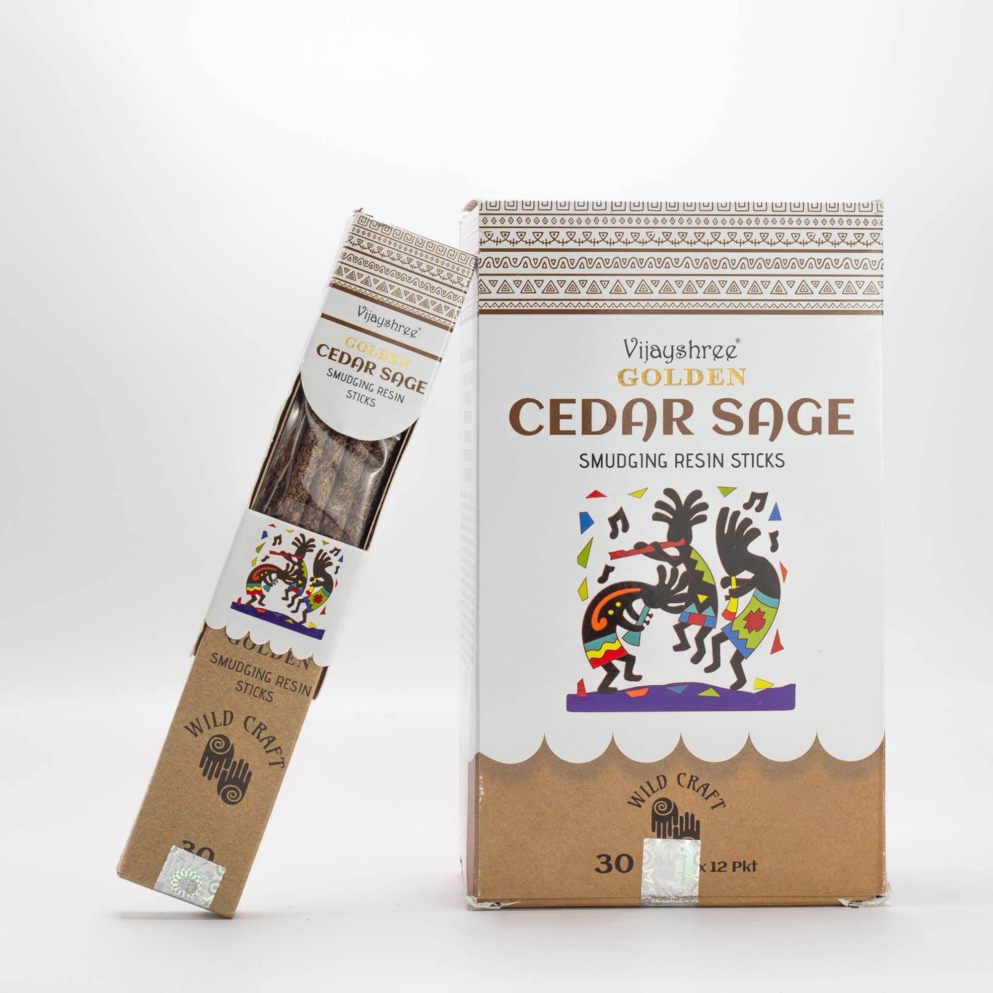 Golden Cedar Sage Smudging Resin Sticks – 30g - Image 2