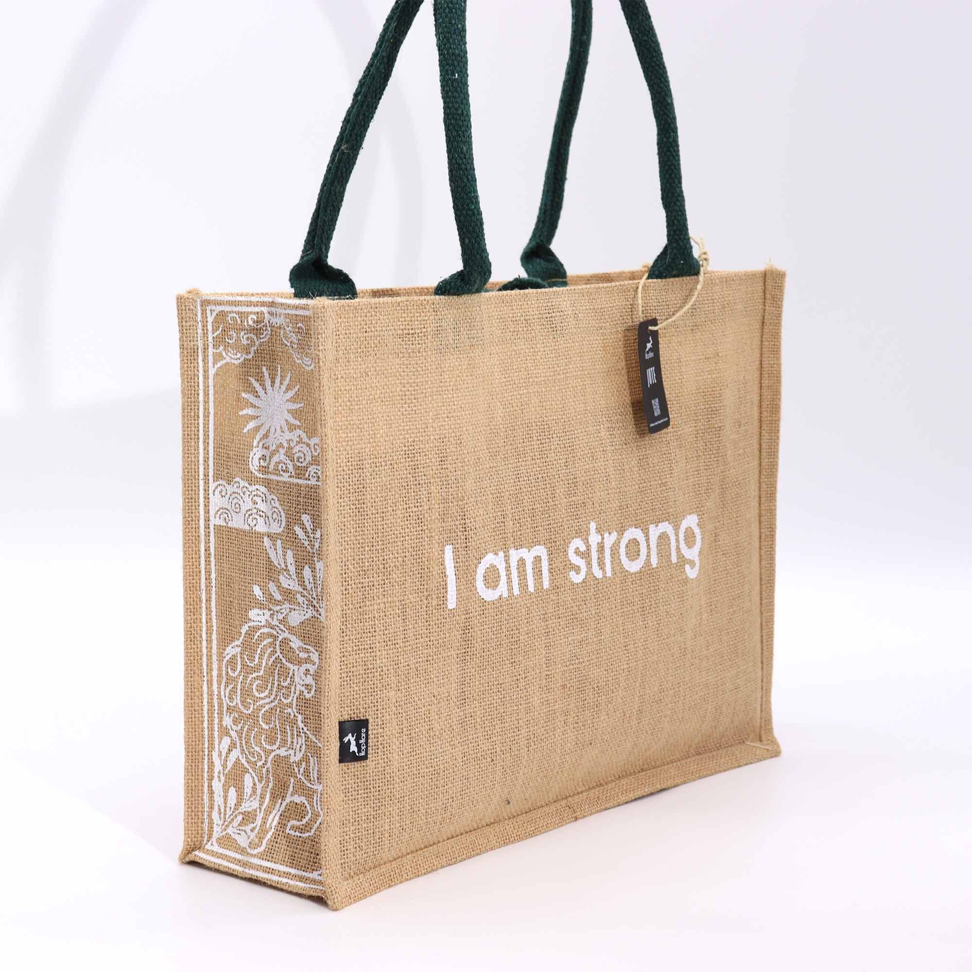 Hop Hare Jute Big Bag - I am Strong - Image 2