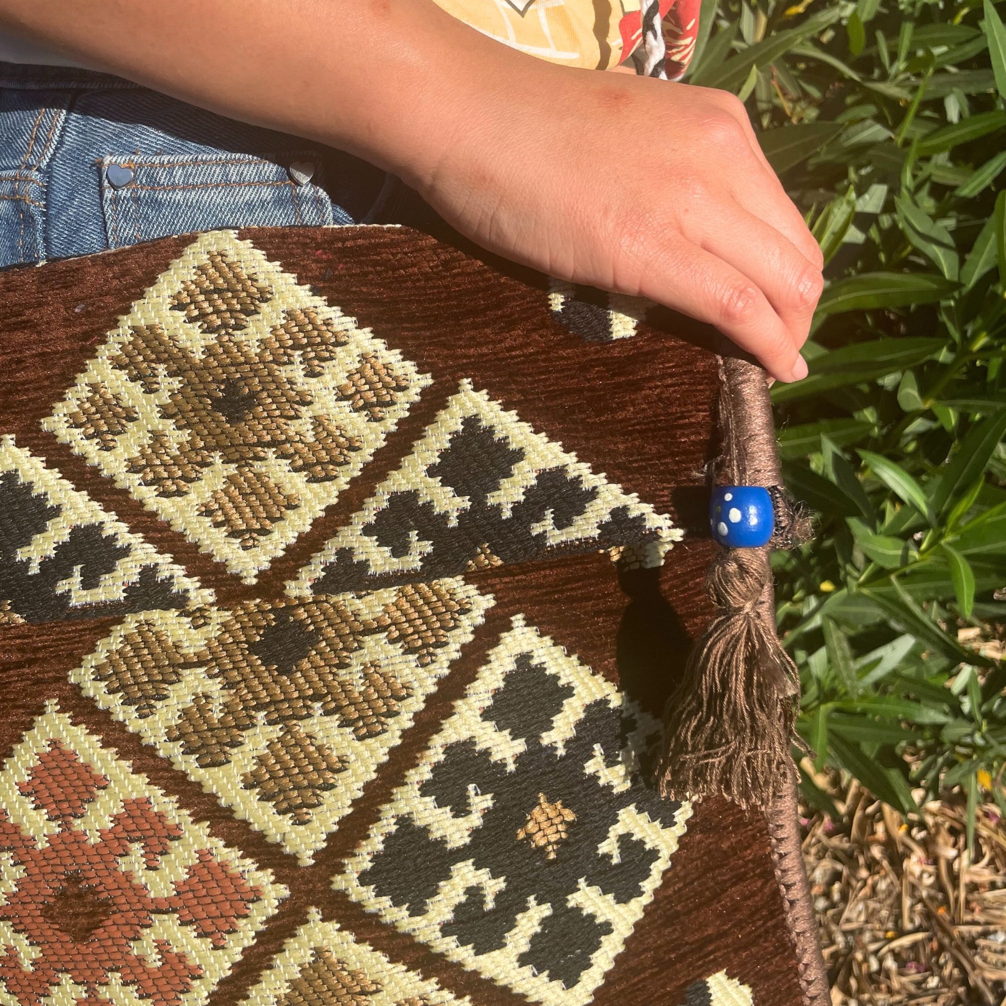 Chocolate Kilim Messenger Festival Bag - Image 4