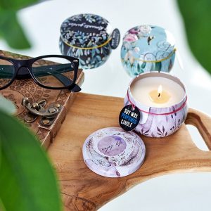 Art Tin Candle - Assorted Design - Unicorns - Moonstone