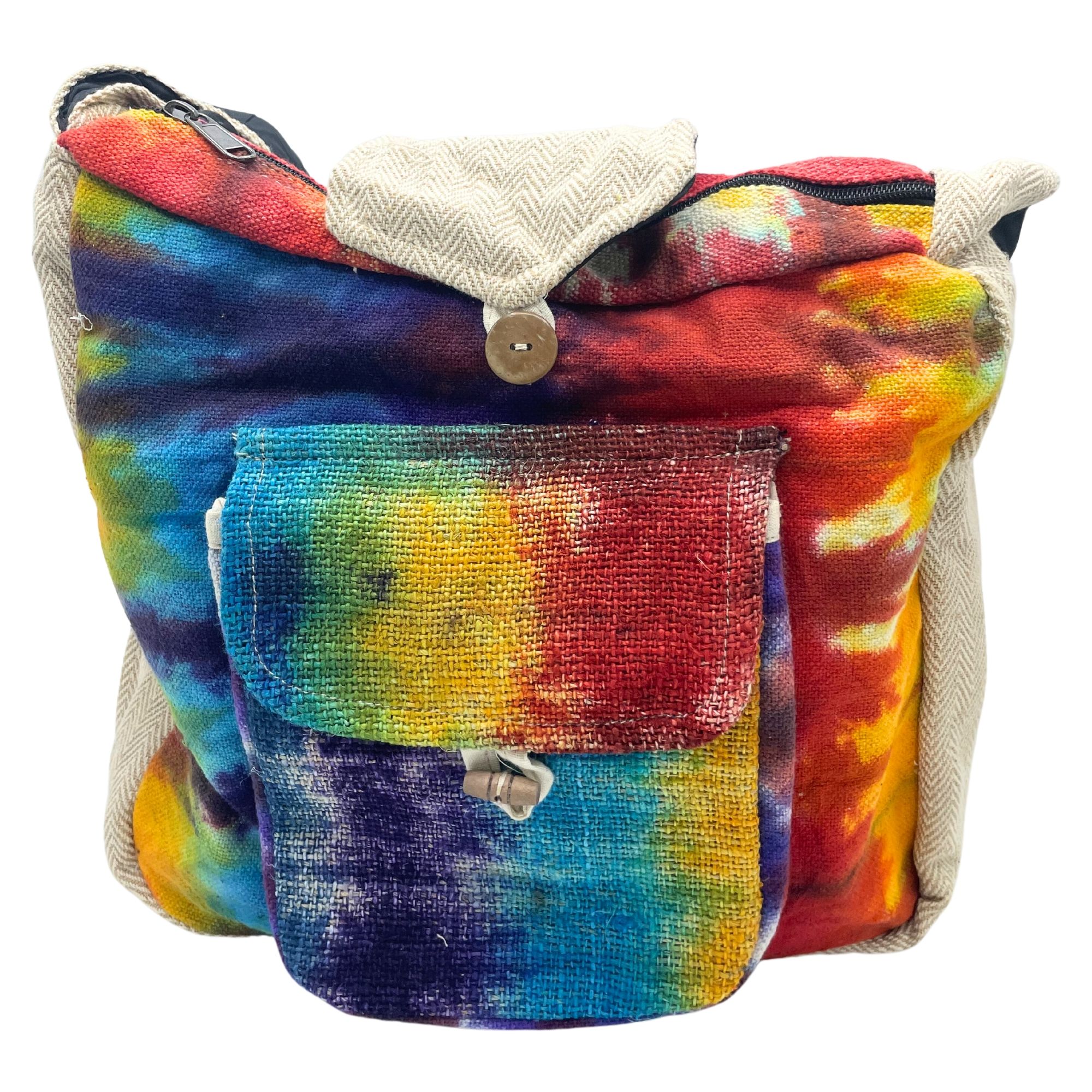 Tiedye Hemp Study Bag with Front Pocket - Image 3