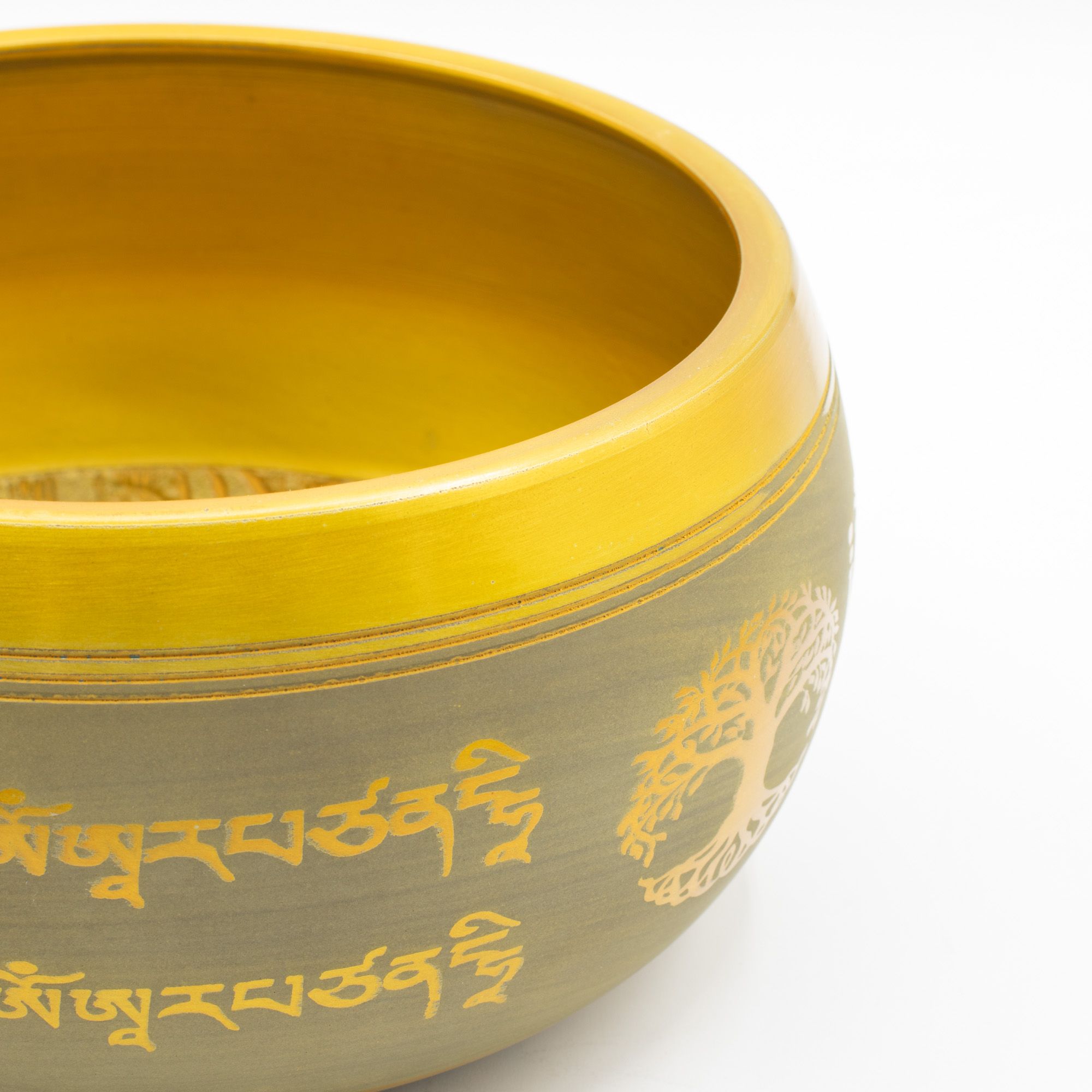 Large Aluminum Singing Bowl - Buddha Tree of Life - Copper Colour (19cm) - Image 2