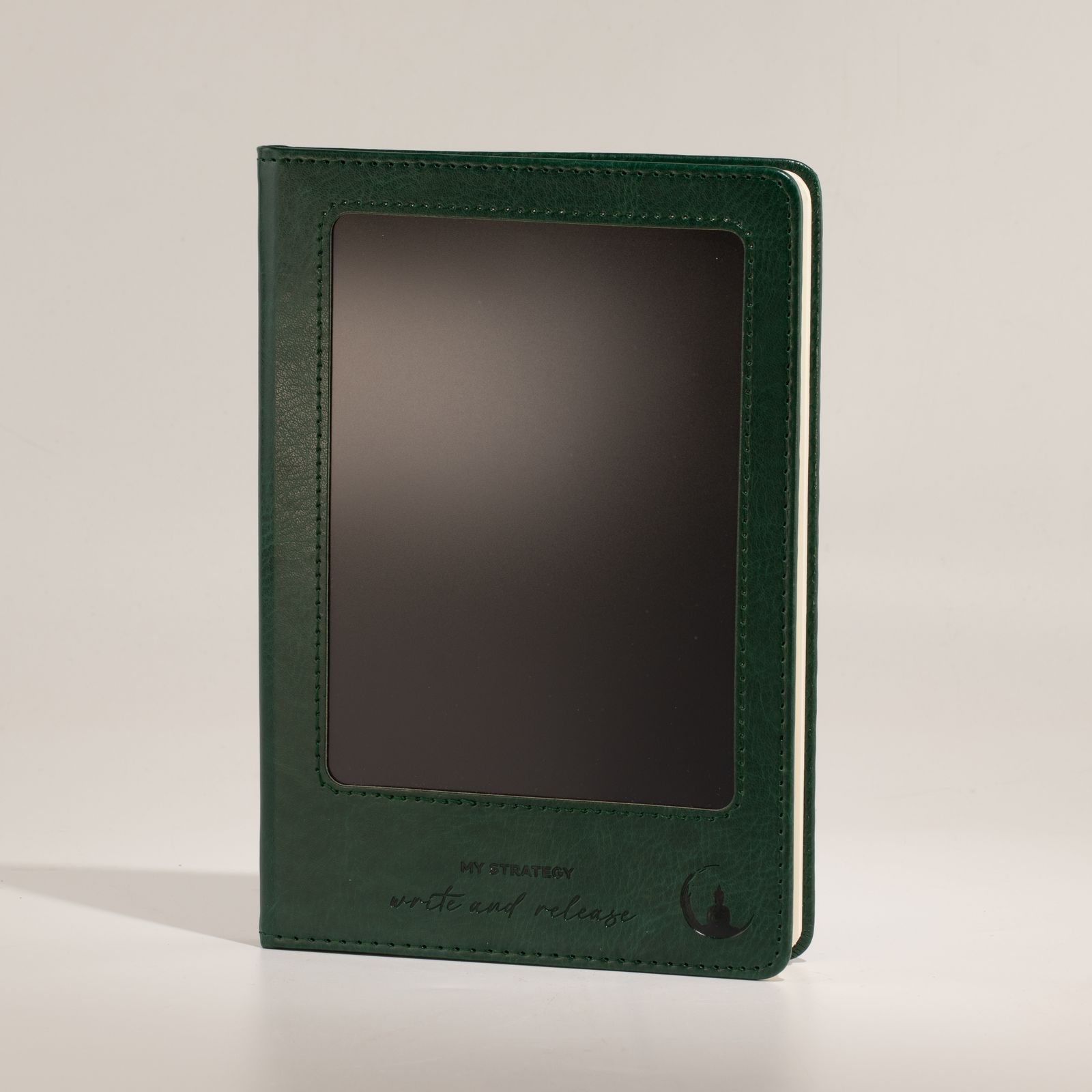 A5 Intention Note Book - LCD Wipe Screen - Green Leather Effect - 160 Pages - Image 8