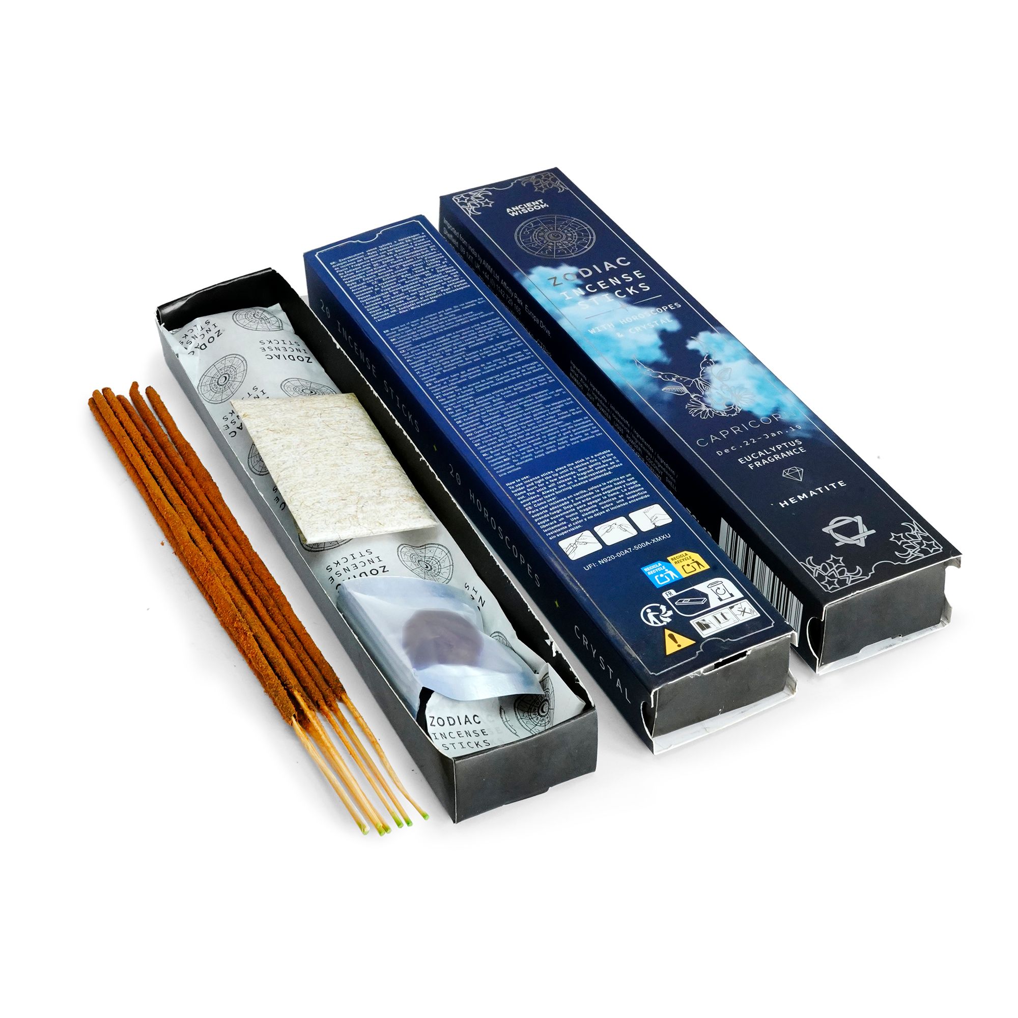 Eucalyptus Zodiac Gemstone Crystal Incense - Capricorn - Image 3