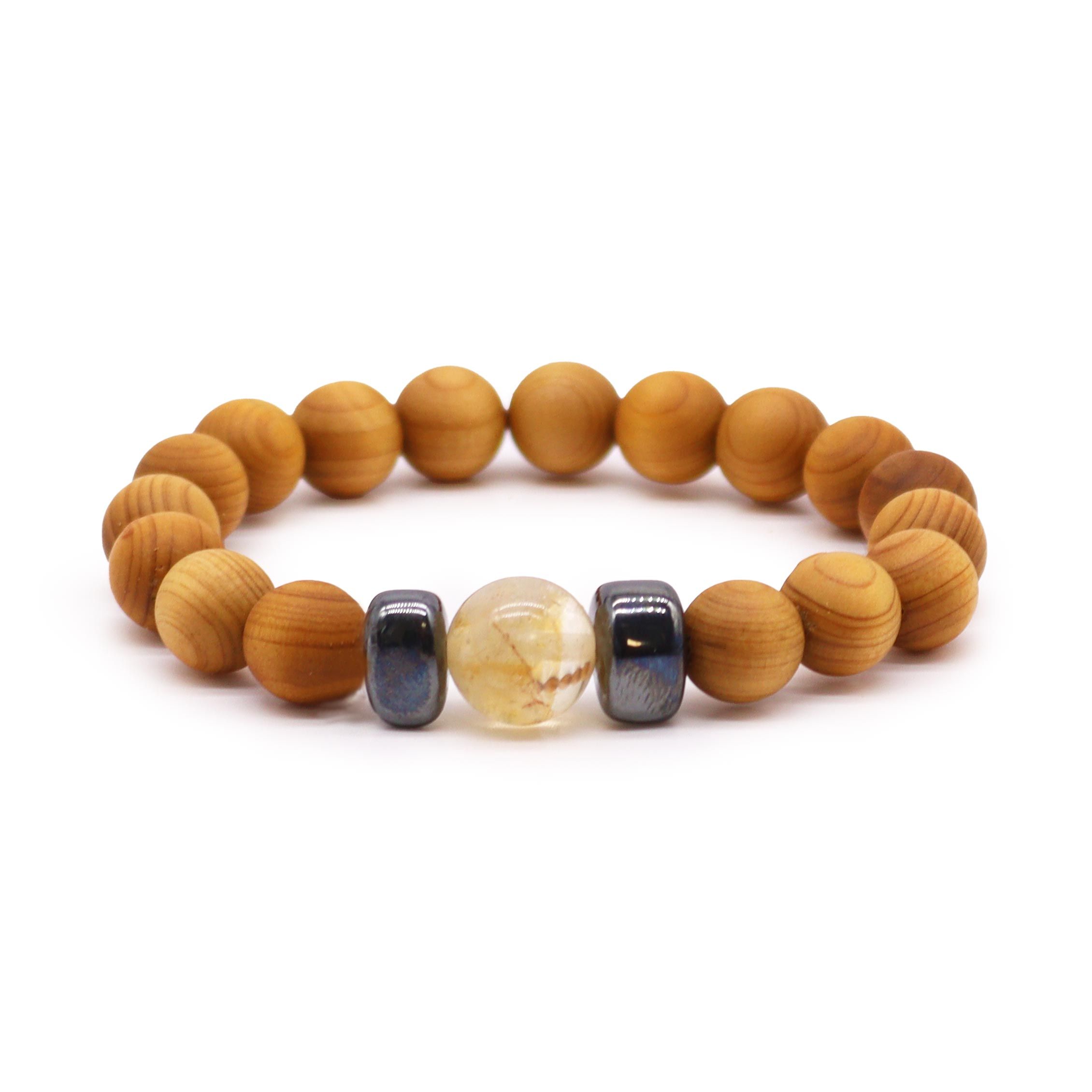 Cedarwood Solar Plexus Chakra Bangle with Citrine - Image 2