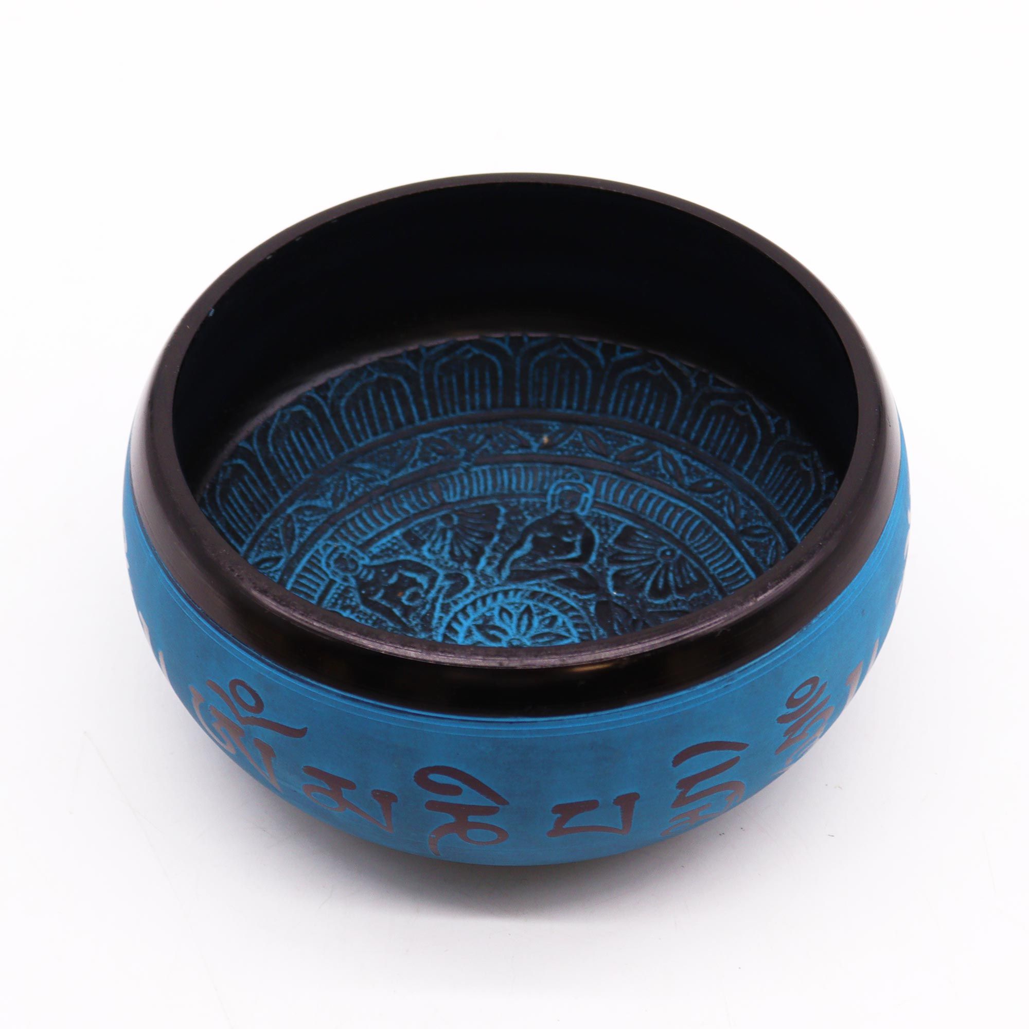 Earth Powder Singing Bowl - Blue Mantra Five Buddha - 16cm - Image 2