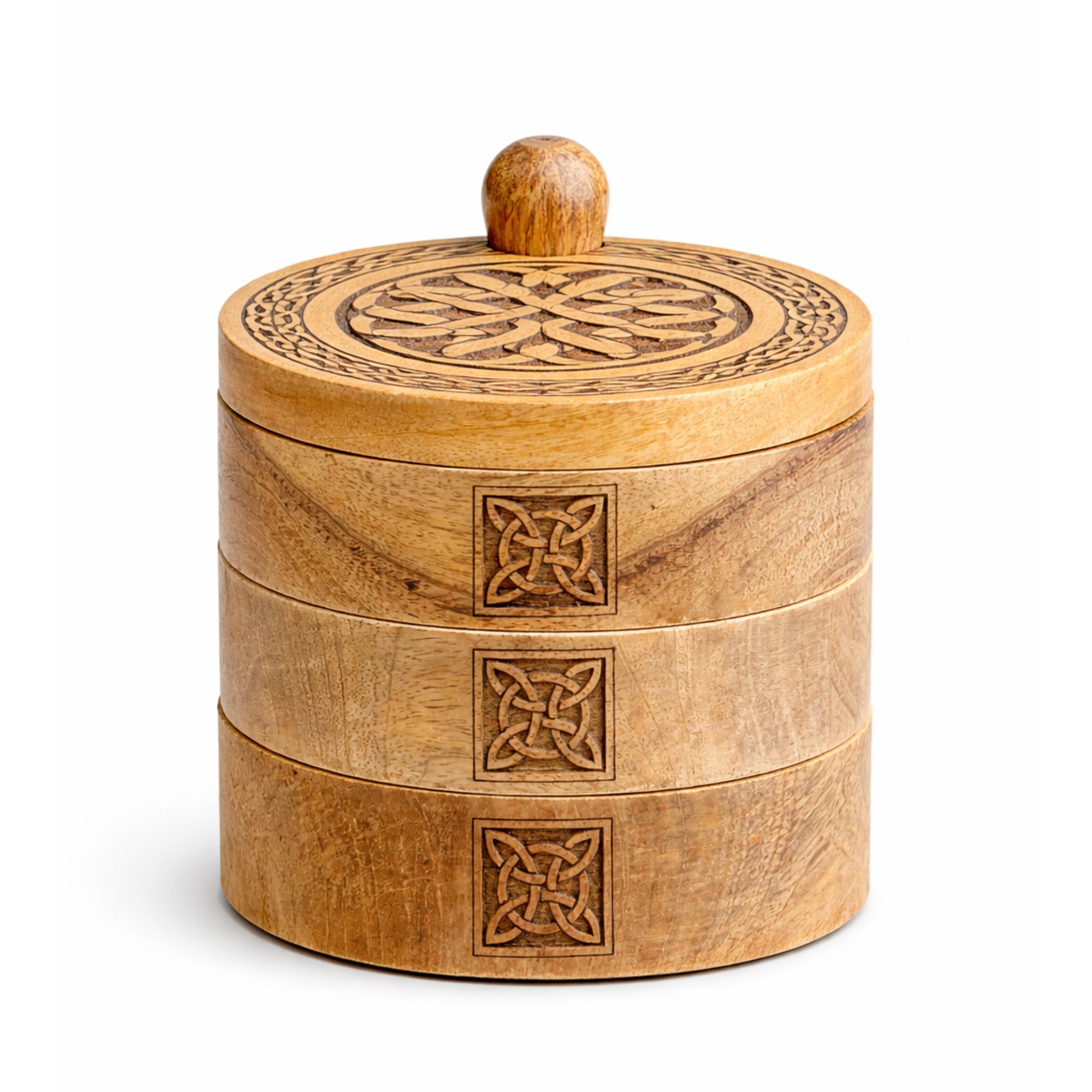 Celtic Carved 3 Tier Revolving Box - Image 2