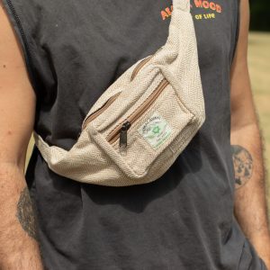 Cotton Hemp Style Belt (or Fanny) Bag - Natural