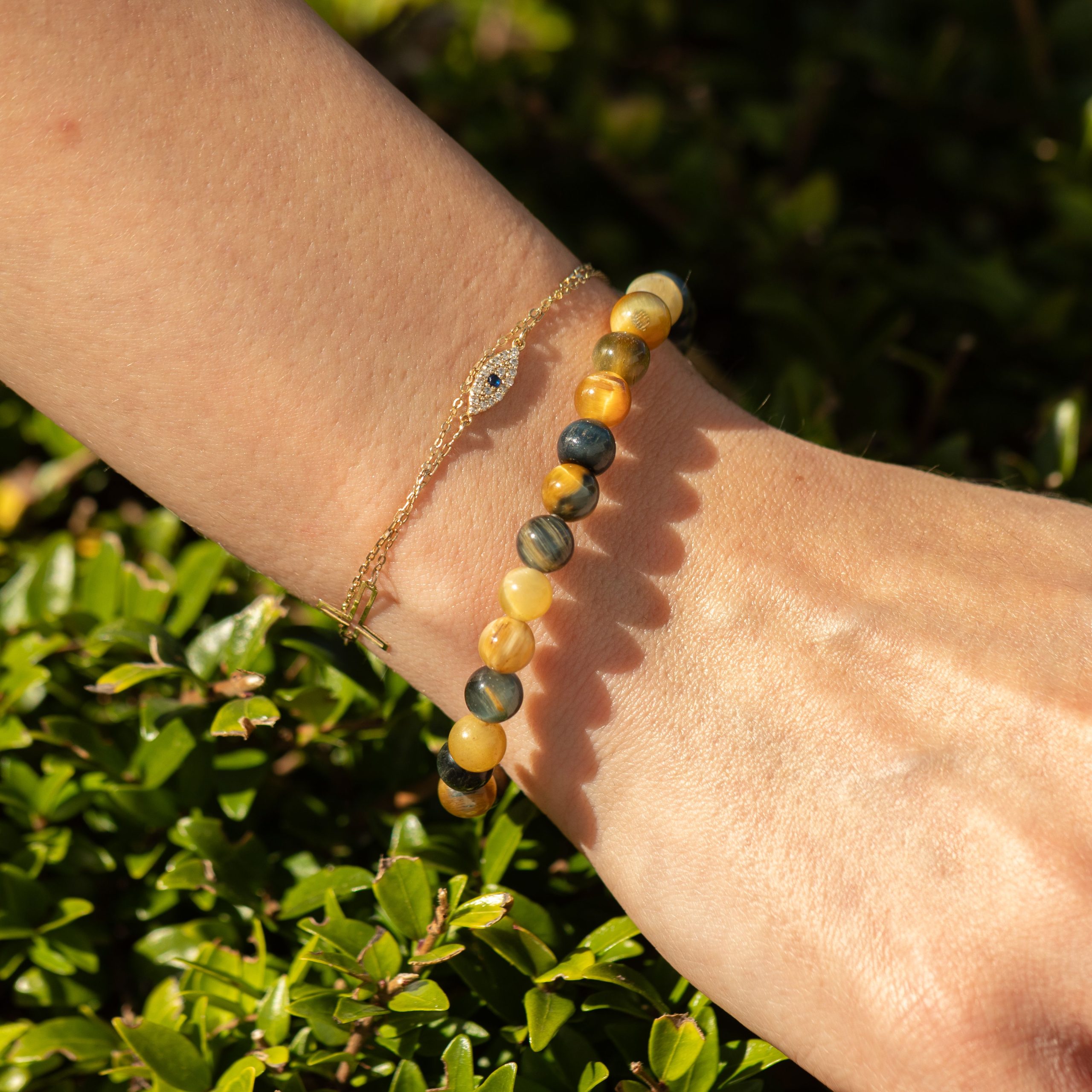 Petite Power Bracelet (17cmx6mm) - Dream Tigereye - Image 6