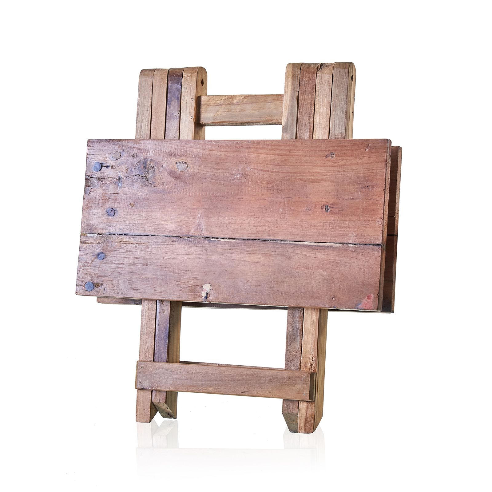 Square Folding Coffee Table - 50cm - Recycled Wood - Image 7