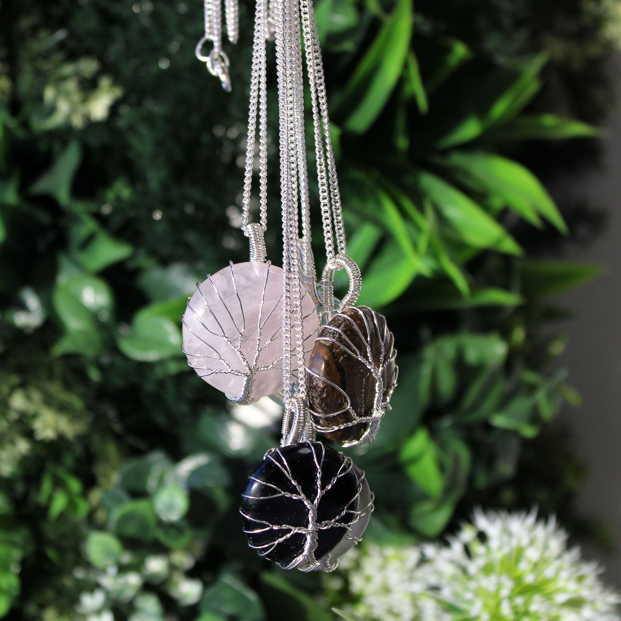 Tree of Life Gemstone Necklace - Opalite - Image 2
