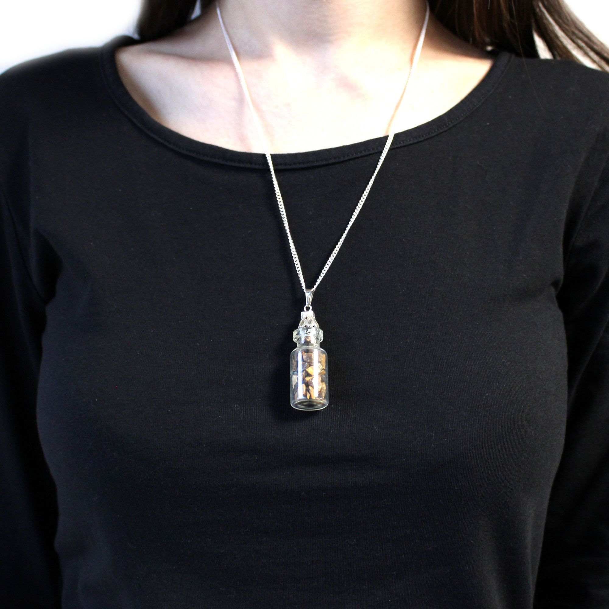 Bottled Gemstones Necklace - Tiger Eye - Image 3