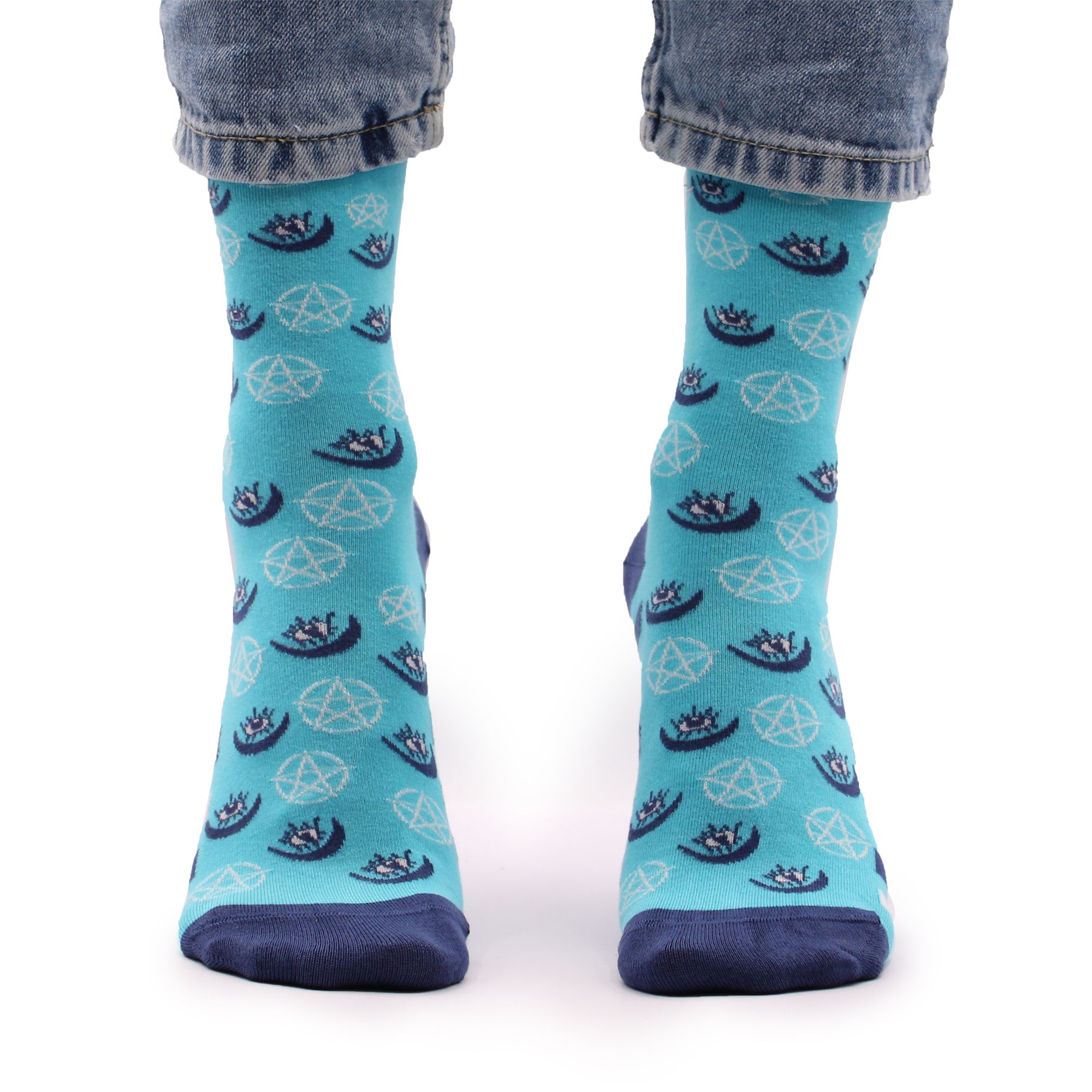 Hop Hare Bamboo Socks S/M - Pentagram and Evil Eye - Image 5