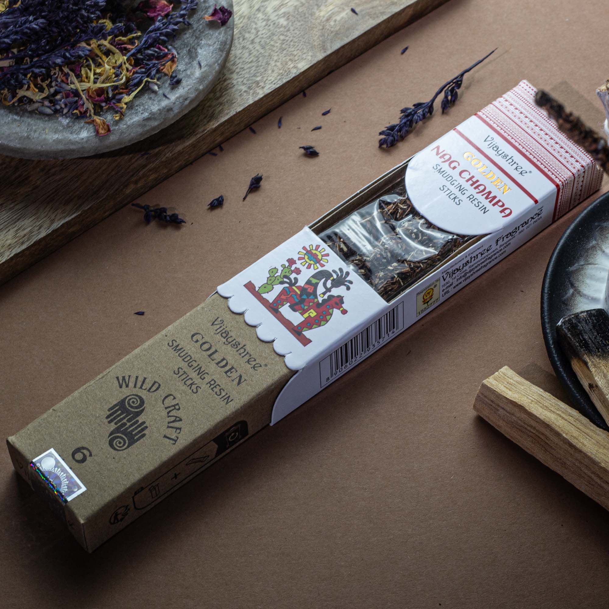 Golden Nag Champa Smudging Resin Sticks - 30g - Image 10
