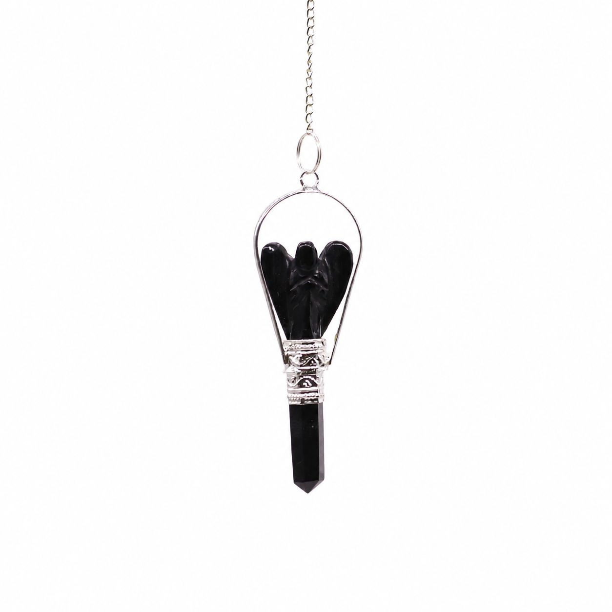 Angel Pendulum with Ring- Black Agate - Image 3