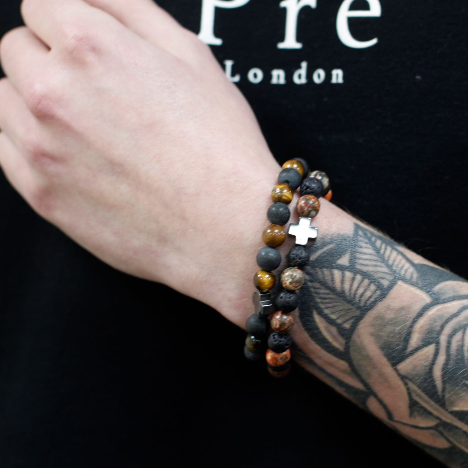 Set of 2 Gemstones Friendship Bracelets - Peace - Picasso Jasper & White Howlite - Image 2