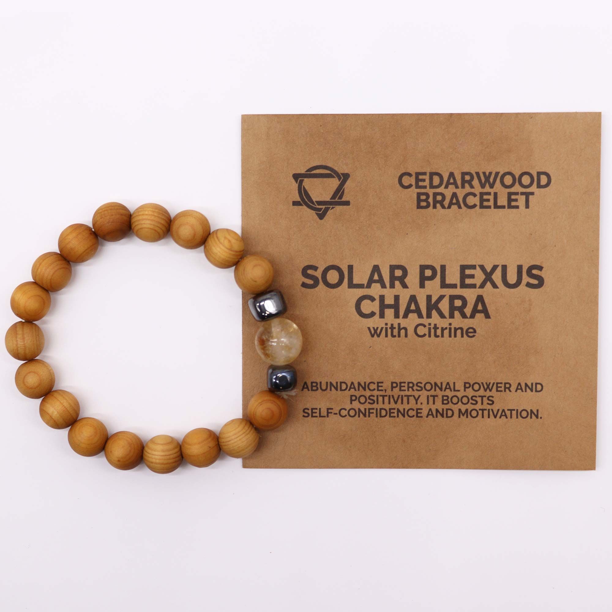 Cedarwood Solar Plexus Chakra Bangle with Citrine - Image 4
