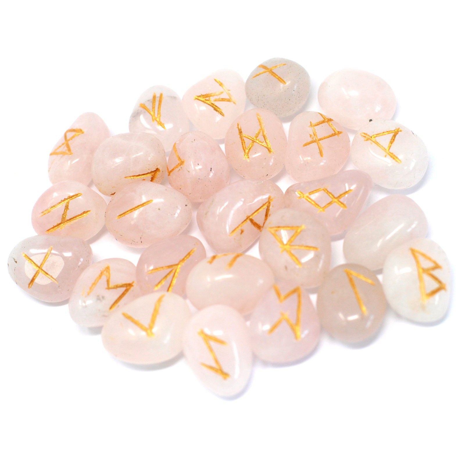 Runes Stone Set in Pouch - Rose Quartz - Image 2