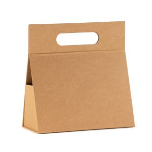 Flat Pack Gift Box - Hand Box (20x10x20cm) - Brown Craft