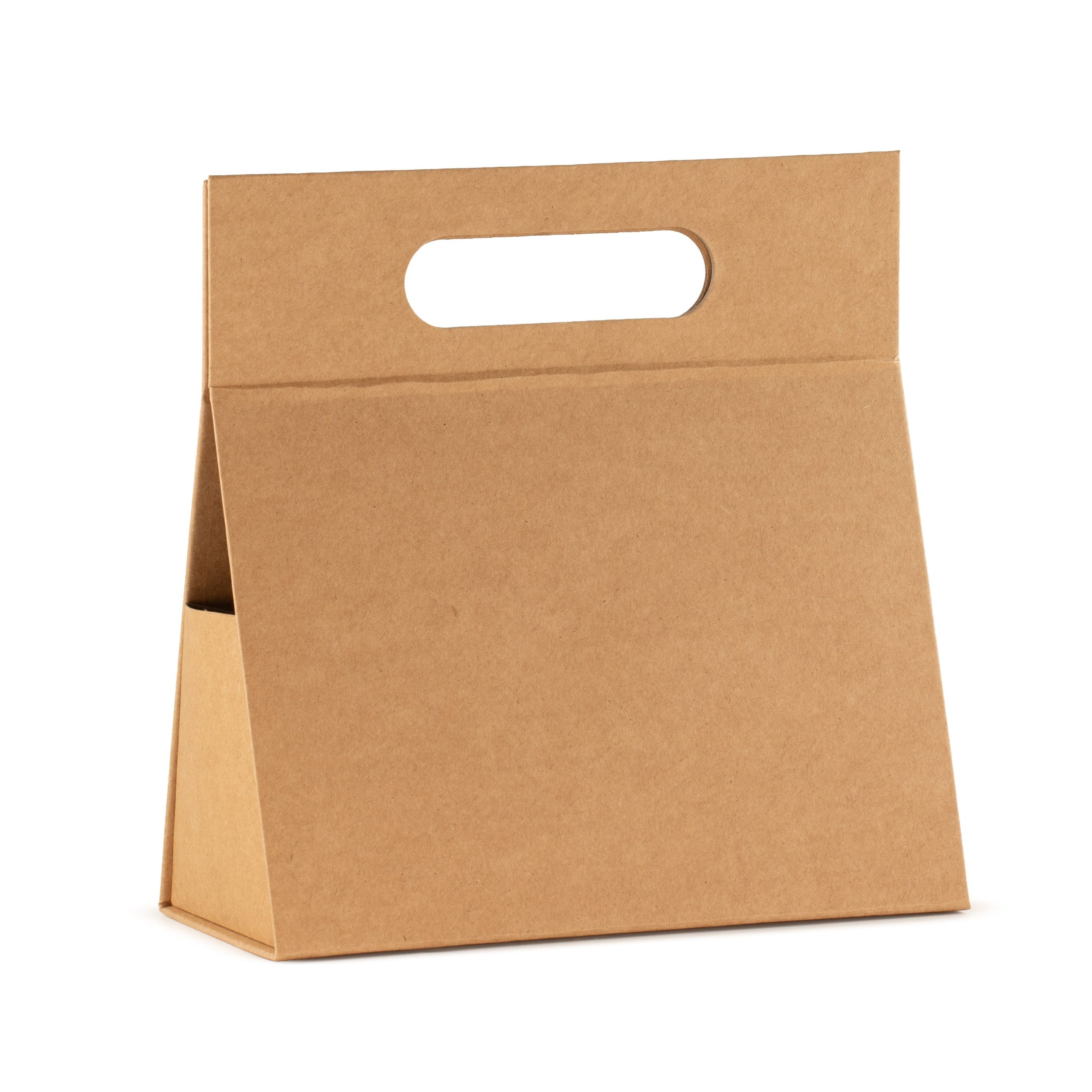 Flat Pack Gift Box - Hand Box (20x10x20cm) - Brown Craft