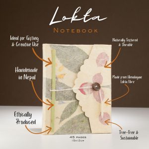 Lokta Bougainvillea Notebook – Medium (15x12cm) – 45 Leaves