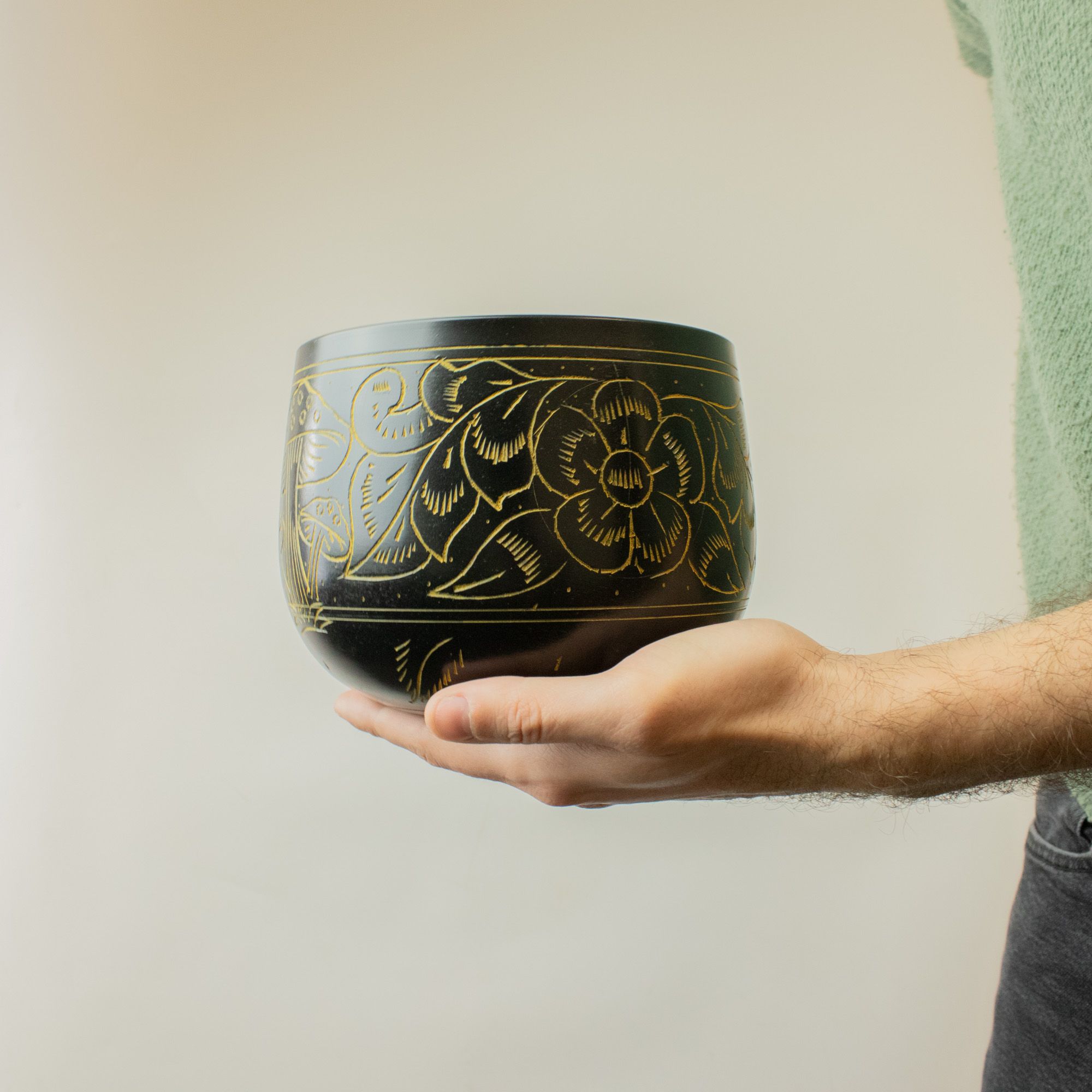 Cauldron Singing Bowl - Magic Mushroom - Yellow (15cm) - Image 3