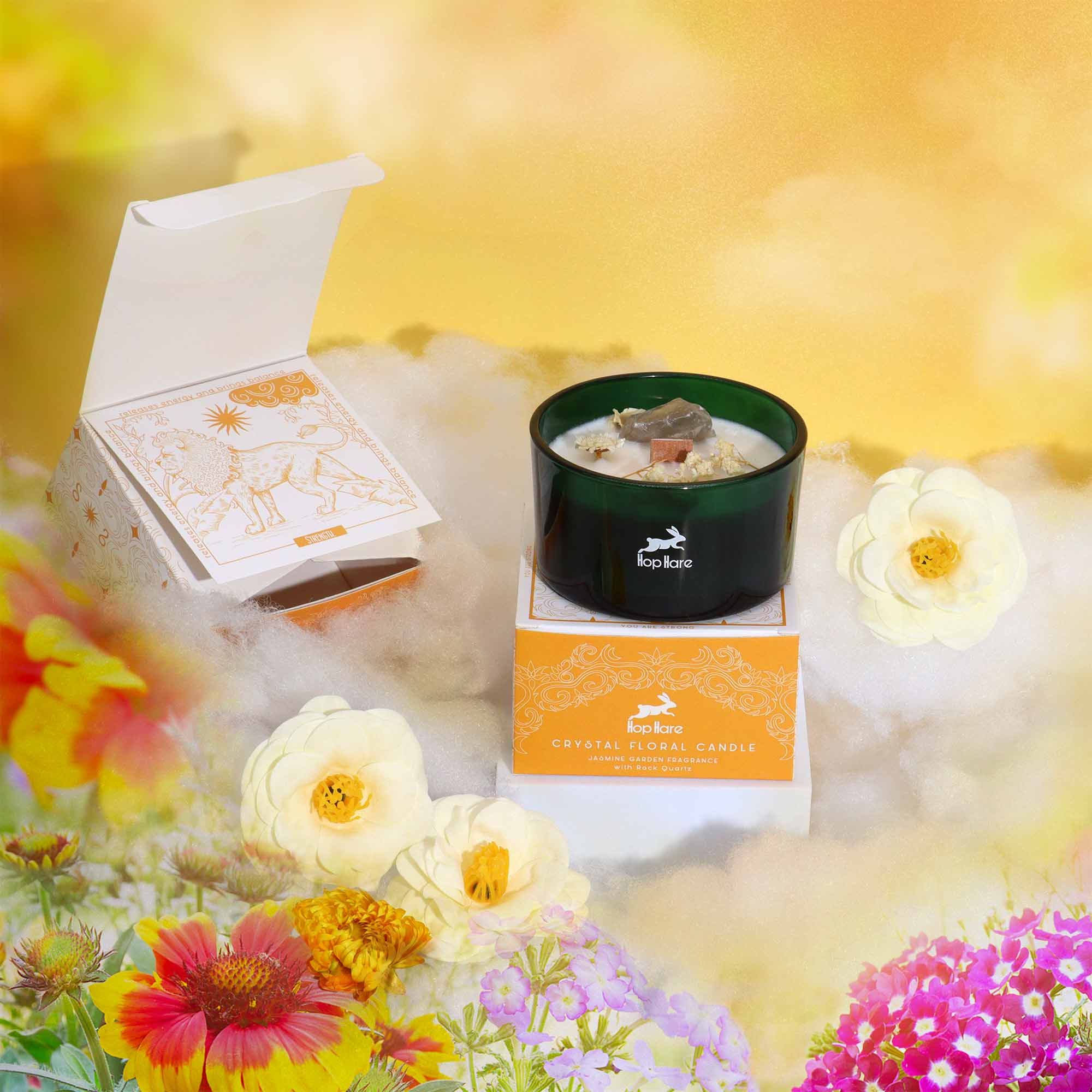 Hop Hare Crystal Magic Flower Candle - The Lion - Image 2