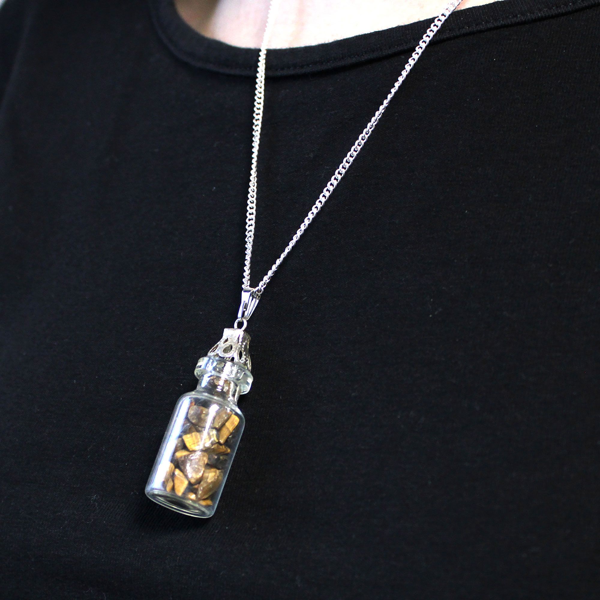 Bottled Gemstones Necklace - Tiger Eye - Image 2
