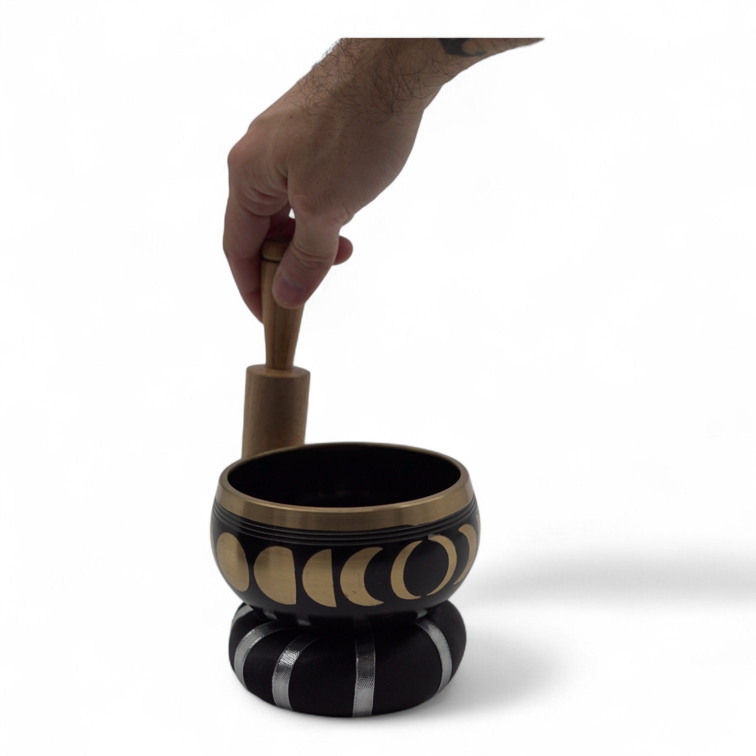 Moon Phase Singing Bowl Set – Black (10.7cm) - Image 4