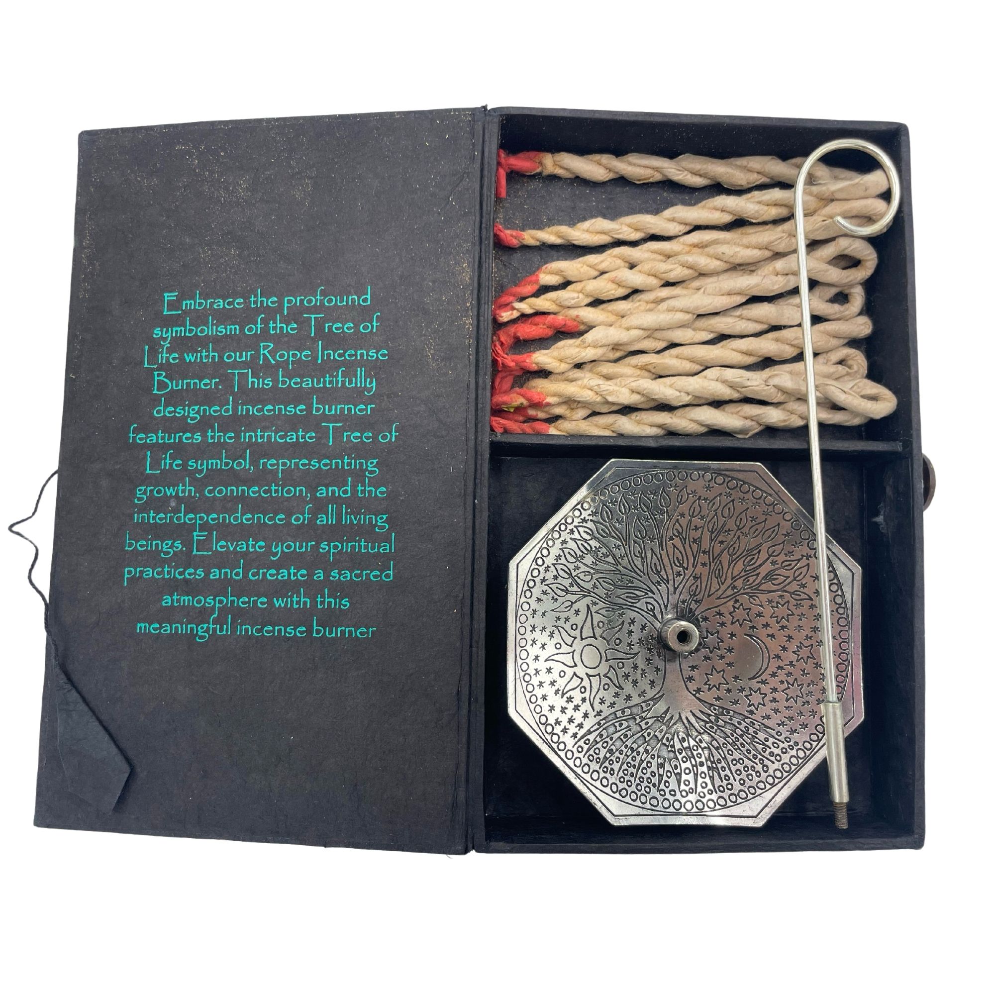 Rope Incense and Silver Plated Holder Set - Tree of Life - Image 3