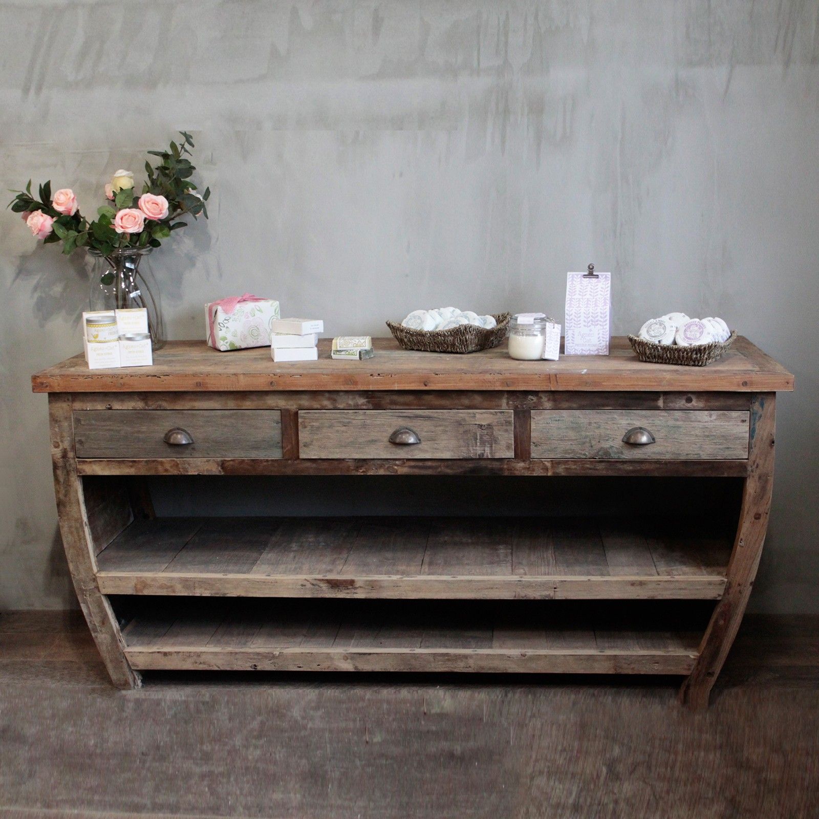 Centerpiece Recycled Wood Table - 180x60x80cm - Image 2