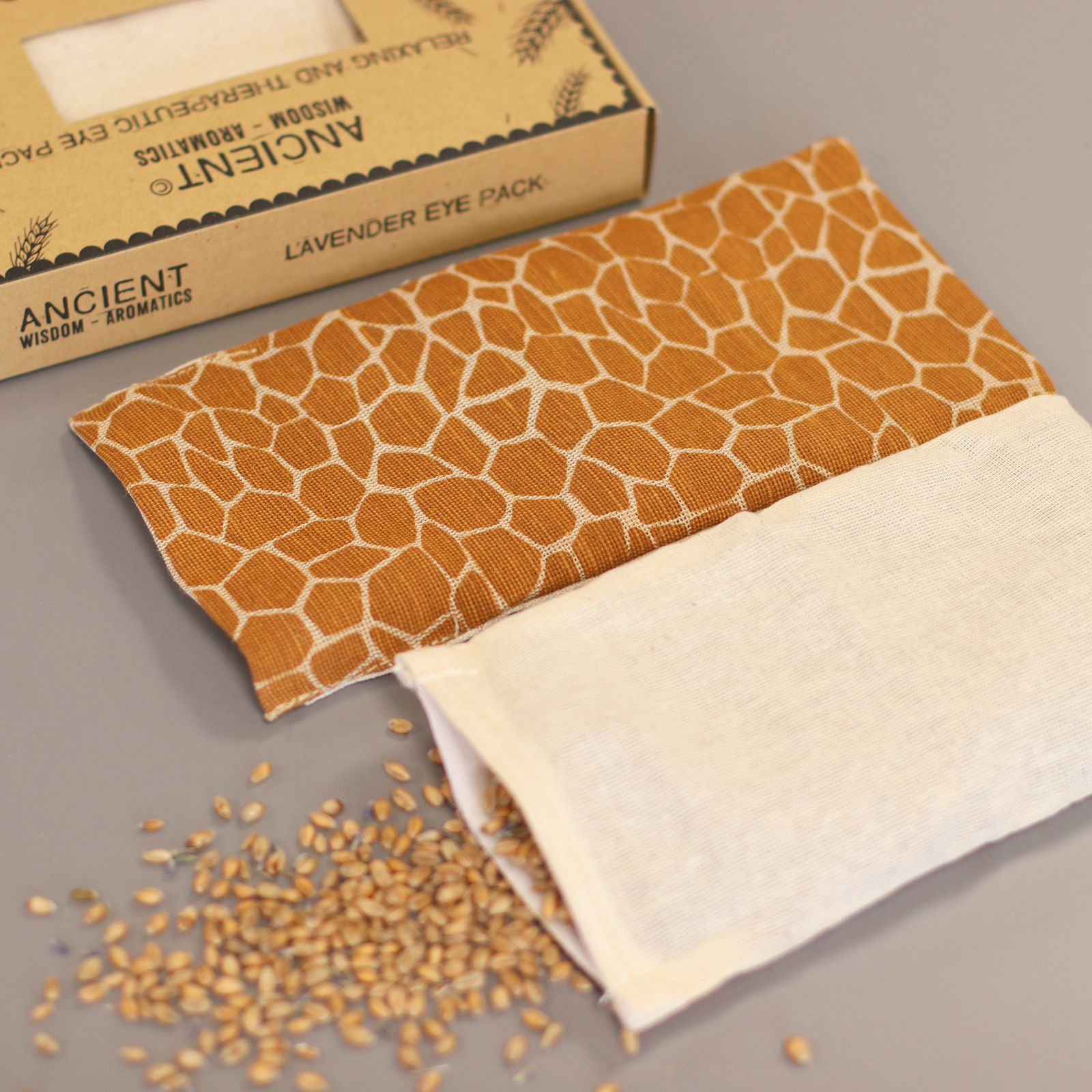 Lavender Natural Cotton and Juco Eye Pillow in Gift Box - Madagascar Giraffe - Image 2