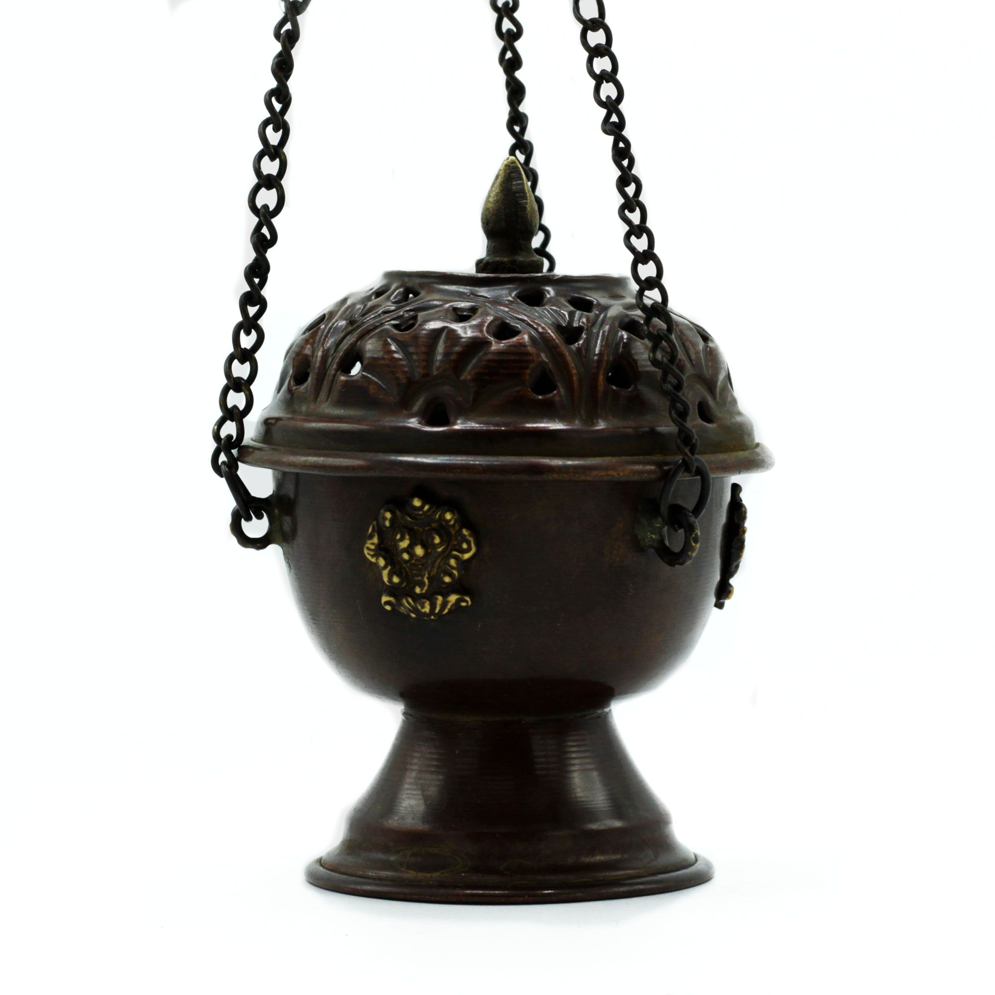 Copper Tibetan Incense Burner - Classic Hanging - Image 3
