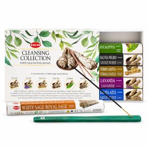 HEM Hexagonal Incense - White Sage Collection & Ashcatcher (asst pack 6)