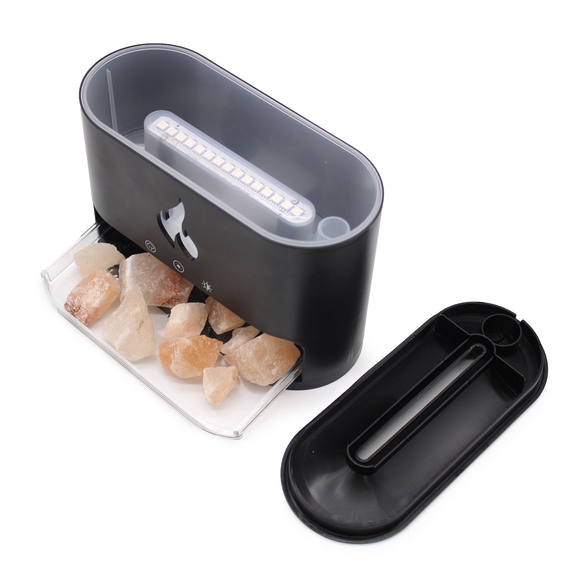 White Blaze Aroma Diffuser - Himalayan Salt Chamber - USB-C - Flame Effect (Salt included) - Image 8