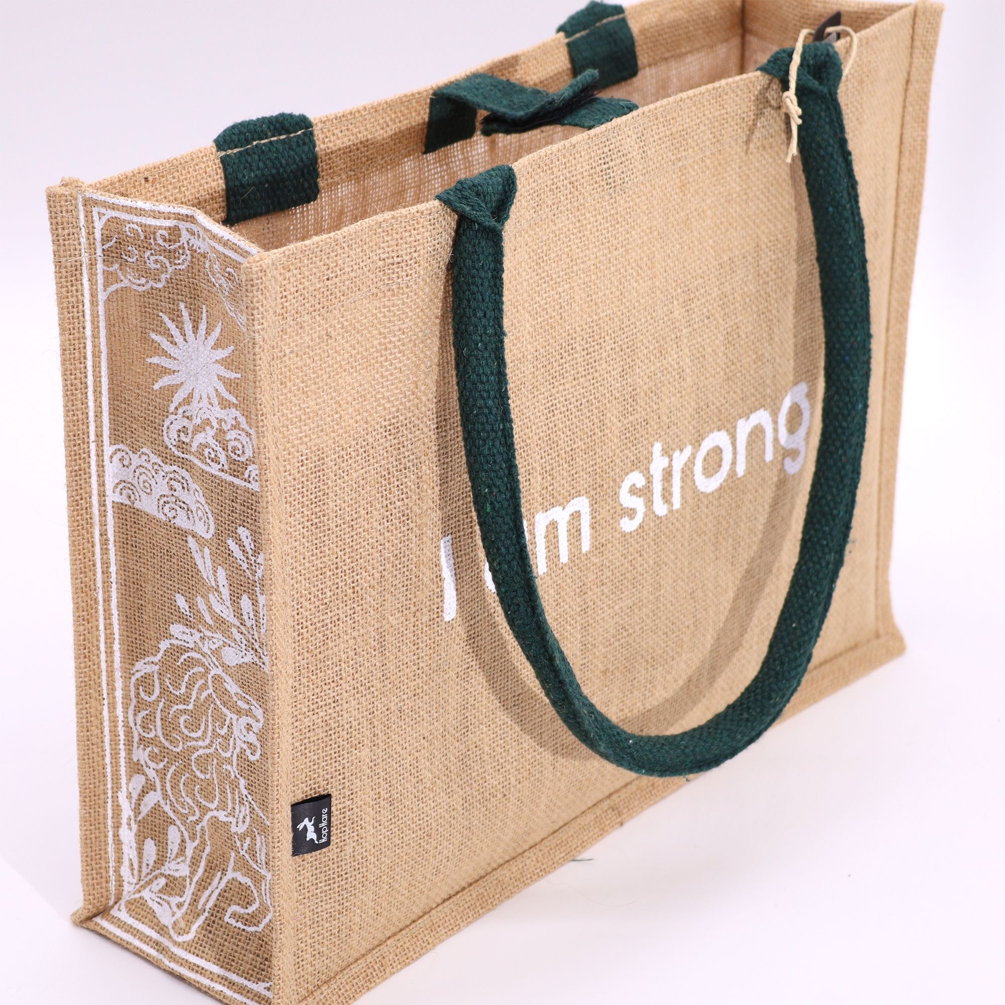 Hop Hare Jute Big Bag - I am Strong - Image 4