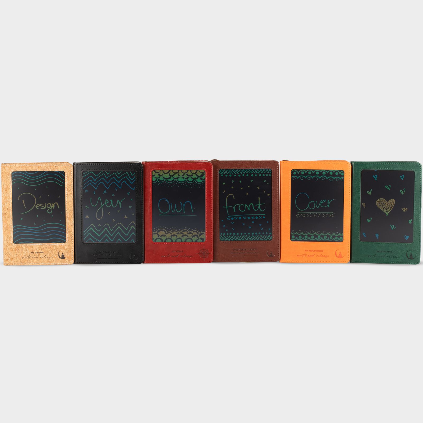A5 Intention Note Book - LCD Wipe Screen - Green Leather Effect - 160 Pages - Image 4