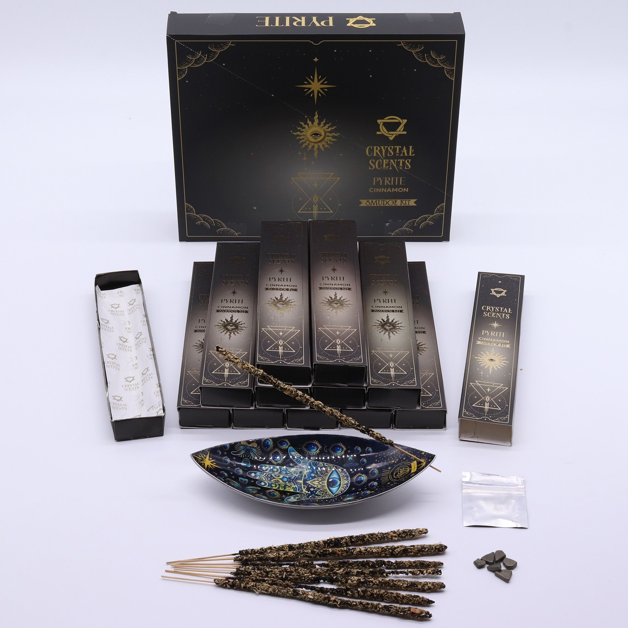 Pyrite Crystal Scents Smudge Incense - Cinnamon - Image 2